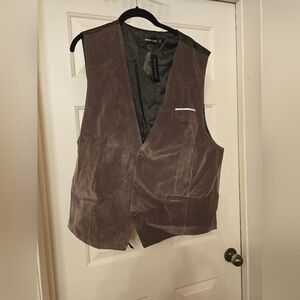 Barry Wang Men’s Brown Velvet Vest | Dress Waistcoat | Size 2xl